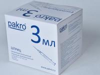 3 мл трехкомпонентный шприц Pakro, с иглой 0,6х32 , 100 шт купить в Новокузнецке