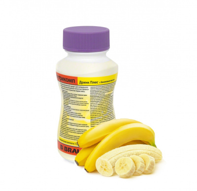Нутрикомп Дринк Плюс банановый 200 мл. в пластиковой бутылке купить оптом в Новокузнецке