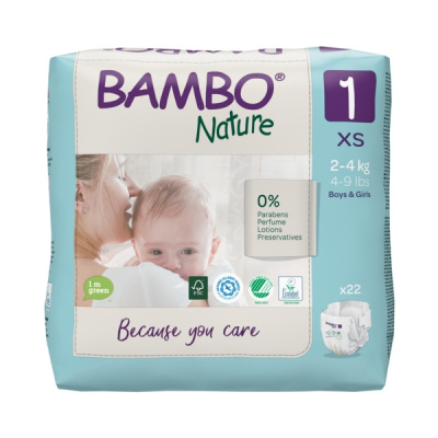 Эко-подгузники Bambo Nature 1 (2-4 кг), 22 шт купить оптом в Новокузнецке